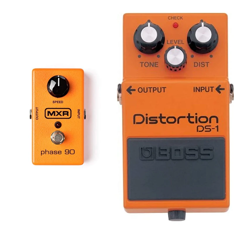 Dunlop M101 Phase 90 Effects Pedal & BOSS DS-1 Distortion Pedal, Classic Tones for All Types of Music, The benchmark in Guitar distortion