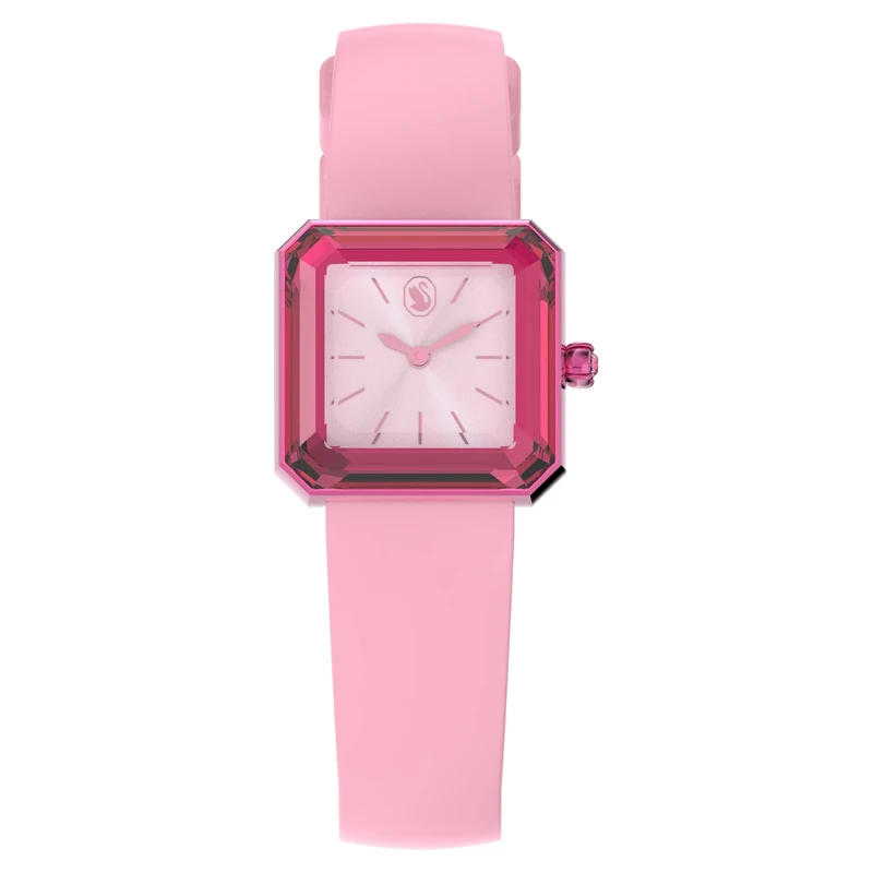 Swarovski Lucent Watch, Pink Faceted Sapphire Glass and Silicone, from The Lucent Collection