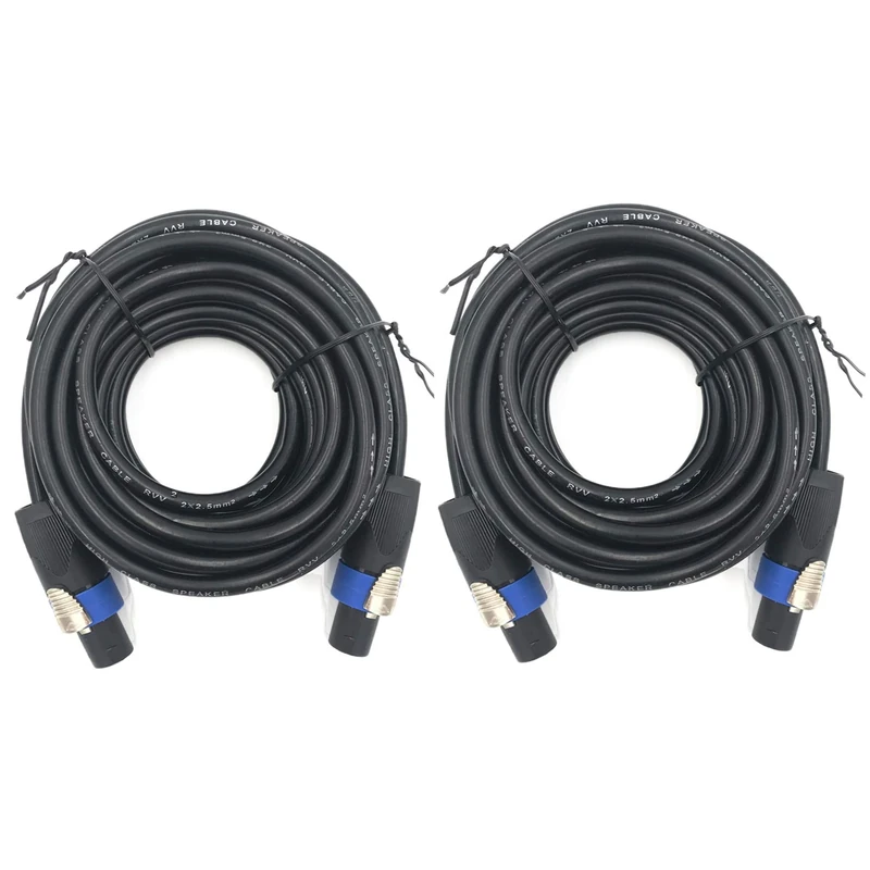 ITSROCK 2 Pack 50ft Pro Speakon to Speakon Cable, Pair 12AWG Patch Cords, Professional Speakon Audio Cable Cord with NL4FC Connector - Image 1
