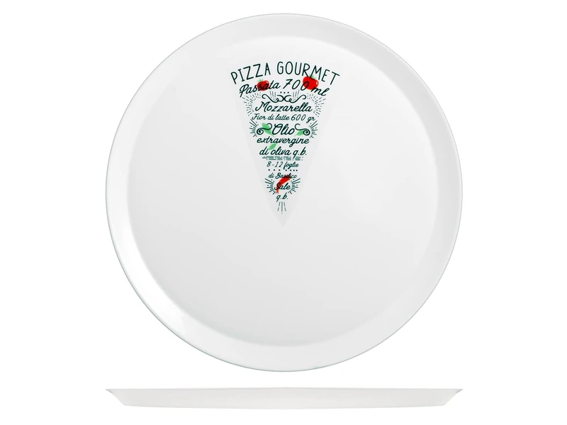 Home 844744 Ronda Set of 6 Pizza Plates Slice, Opal, 33.5 cm, Glass