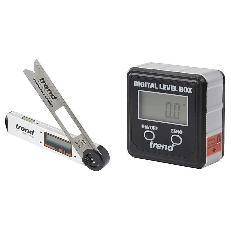 Trend DAF/8 Digital Angle Finder and Level,Silver, 200mm, 8 Inch & DLB Digital Level Box, Black