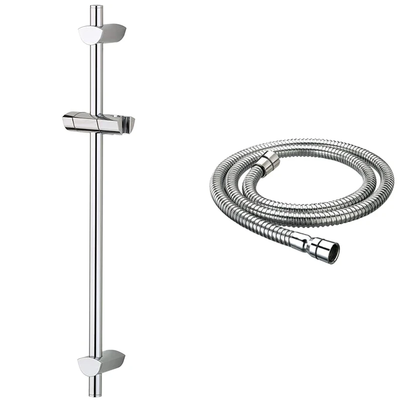 Bristan EVC ADR01 C EVO Riser Rail with Adjustable Fixing Brackets - Chrome Plated & HOS 150CC02 C 1.5m Cone to Cone Large Bore Shower Hose - Chrome - Image 1