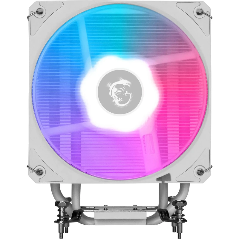 MSI MAG COREFROZR AA13 WHITE CPU Air Cooler - Direct Touch Four 6mm copper heatpipes, ARGB, CycloBlade 7, Pre-Applied Thermal Paste, Rifle Bearing Fans.