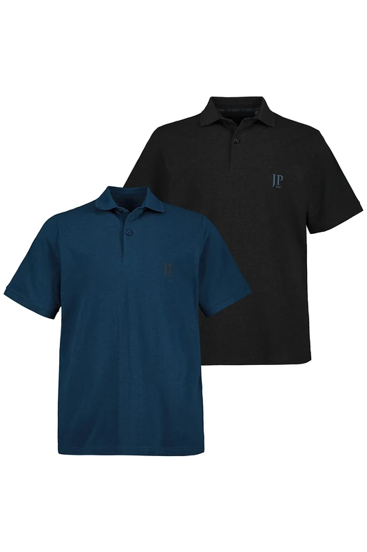 JP 1880 Men's Poloshirts, 2er-Pack Polo Shirt Midnight London XL