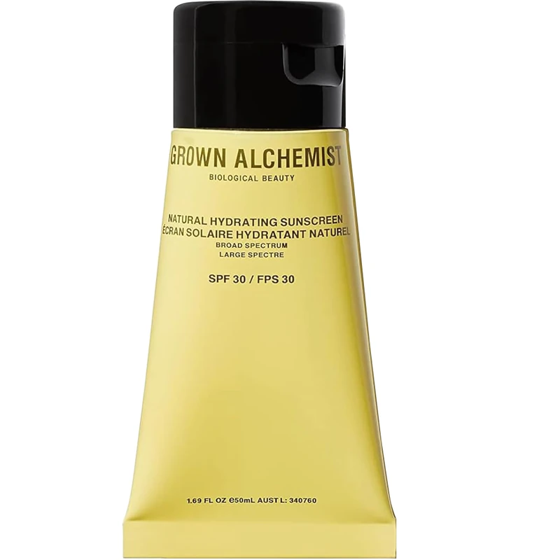 Grown Alchemist Natural Hydrating Sunscreen SPF 30 - Natural, Reefproof Sun Cream Face with Zinc Oxide & Hyaluron, Sun Protection for Sensitive Skin, Non-Greasy, Sun Cream Travel Size 50 ml