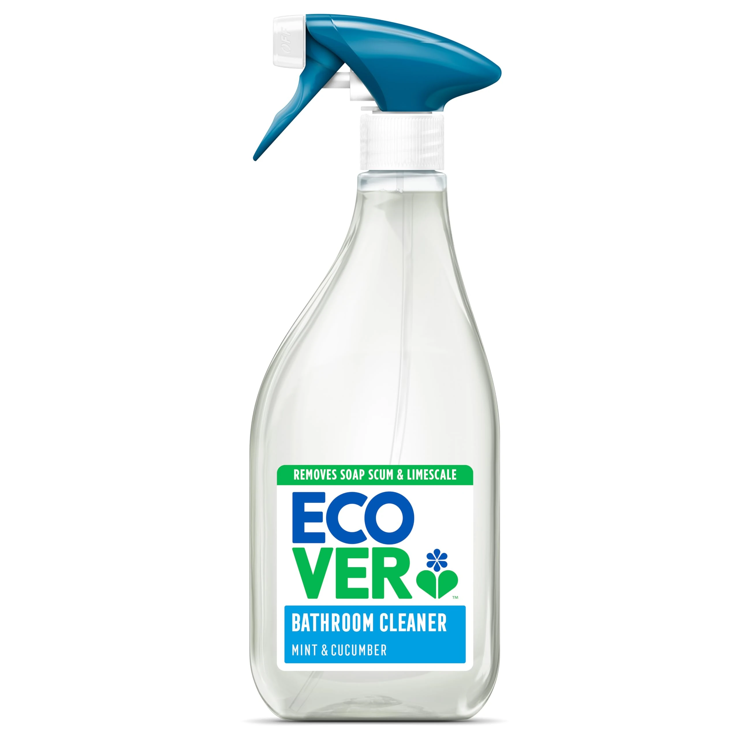 Ecover Bathroom Cleaner Spray, Removes Soap Scum & Limescale, Surface Cleaner, Mint & Cucumber Scent, 1x 500ml