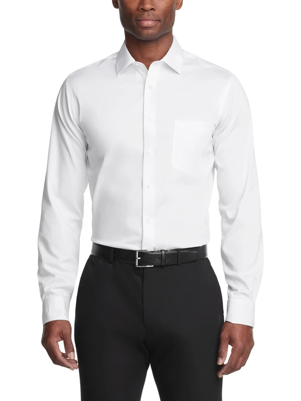 Van Heusen Men's Ultra Wrinkle Free Dress Shirt, White, 17"-17.5" Neck 36"-37" Sleeve - Image 1