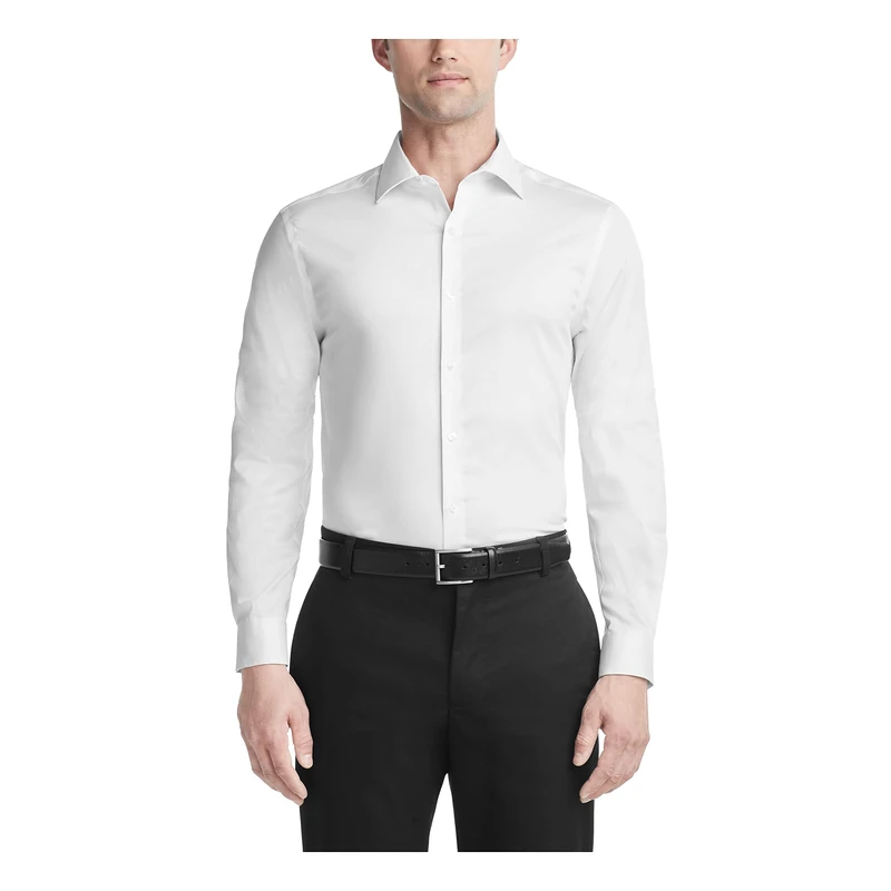 Van Heusen Men's Ultra Wrinkle Free Dress Shirt, White, 16"-16.5" Neck 36"-37" Sleeve