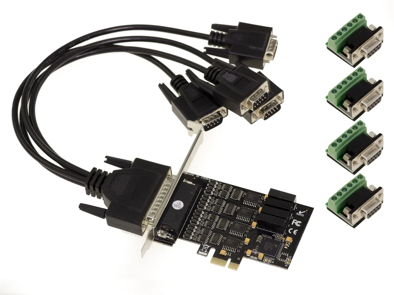 KALEA-INFORMATIQUE 4 Port RS422 RS485 PCIe Controller Card with EXAR XR17V354 chipset