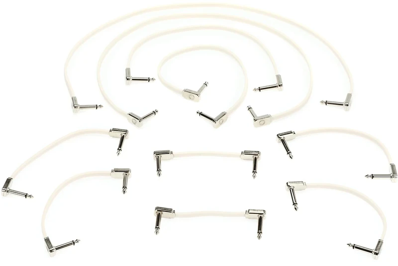 Ernie Ball Flat Ribbon Patch Cables Pedalboard Multi-Pack - White