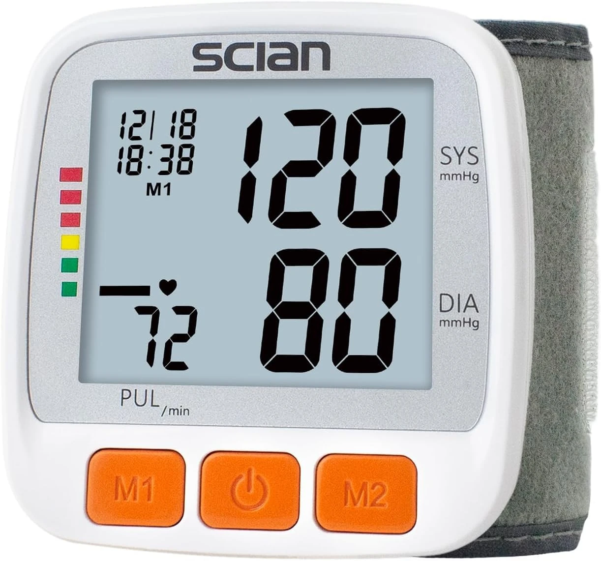 Scian Automatic Wrist Blood Pressure Monitor for Home or Clinical Use, Wrist Blood Pressure Machine with Adjustable Cuff & Large LCD Display, BP Monitor with 2x90 Reading Memory for Two Users