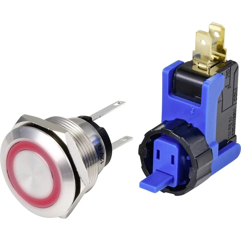 TRU COMPONENTS TC-9201352 Push Button 250 V 15 A 1 x On/Off IP65 Switch 1 Piece - Image 1