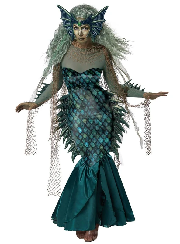 California Costumes Dark Sea Siren, Women's Costume, Small,Blue