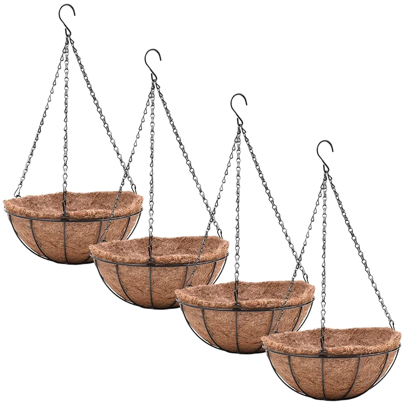 EIMQUVW 4 Pack 12 Inch Hanging Planter Baskets with Coco Liner