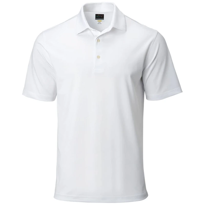 Greg Norman Men's Freedom Micro Pique Polo Golf Shirt, White, Large