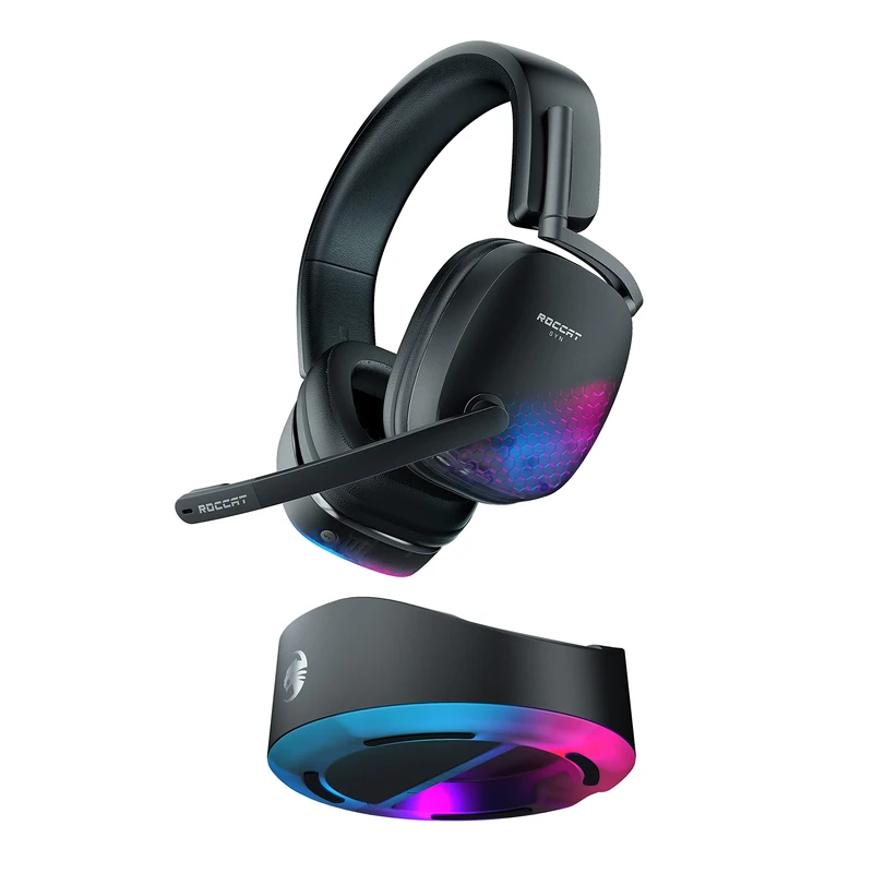 Roccat Syn Max Air - Wireless 3D Audio RGB Gaming Headset with Charging Dock
