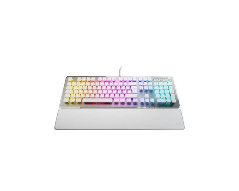 ROCCAT Vulcan II Mechanical Gaming Keyboard for PC, Customisable RGB Backlit Keyboards, Removable Wrist Rest, Titan II Linear Switches, White