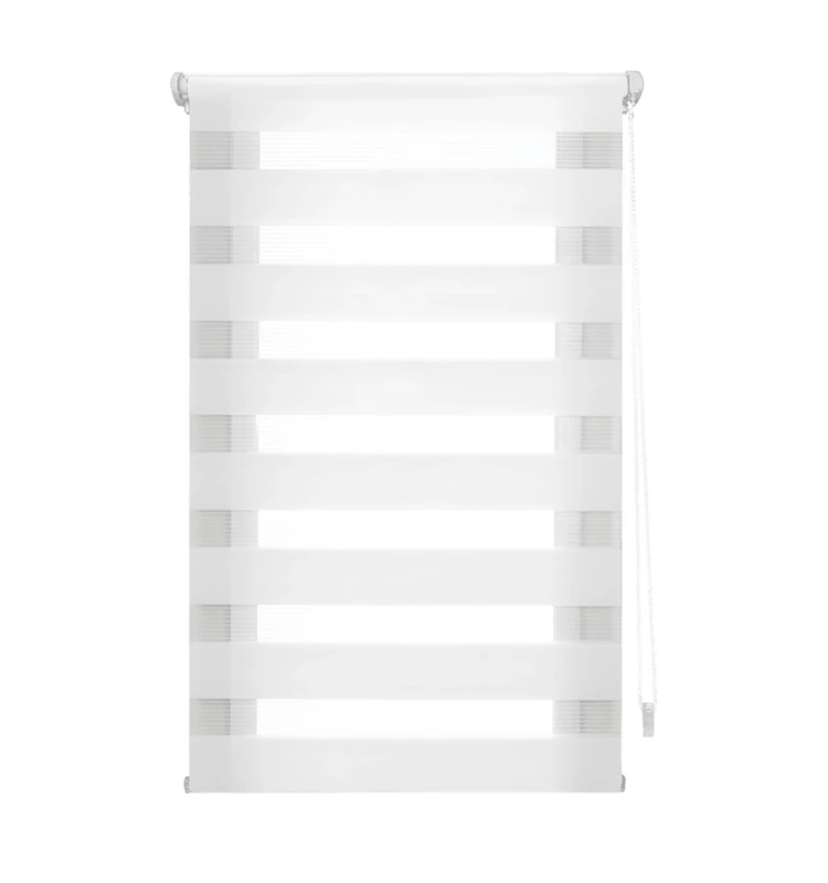 Blindecor - No tools required. Double layer roller blind, white, 110 x 220 cm (width x length)