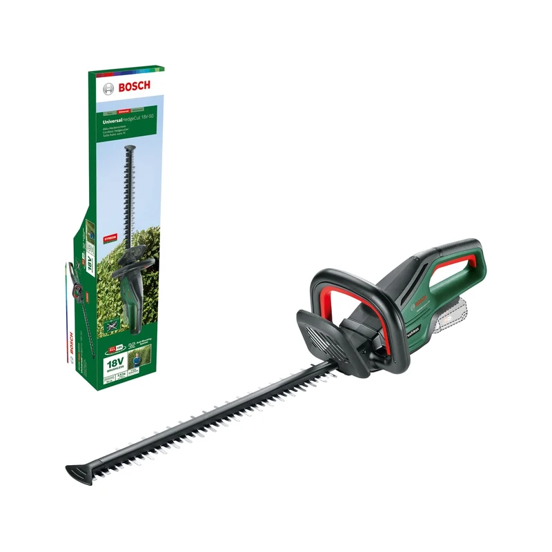 Bosch Cordless Hedge Cutter UniversalHedgeCut 18V-50 (Without Battery, 18 Volt System, Brushless Motor, Blade Length: 50 cm, in Carton Packaging)