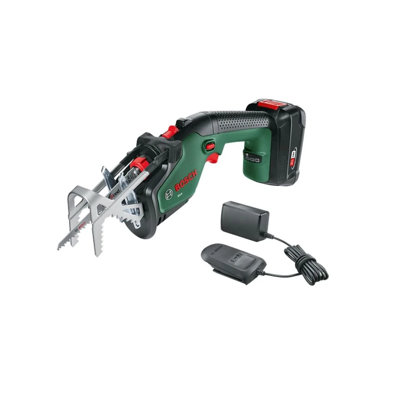 Bosch Home and Garden Keo Cordless Garden Saw (1 x 2.0 Ah Battery, 18 Volt System, 80 mm Cutting Capacity, Swiss Precision Saw Blade for Wood, in a Box)