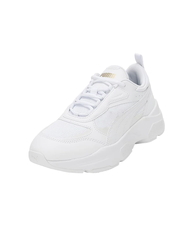 Puma Women Cassia Sneakers, Puma White-Puma White-Puma Team Gold, 7.5 UK