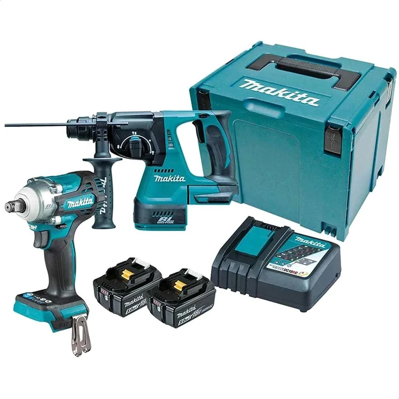 Makita DLX2372TJ 18V Li-ion LXT 2 Piece Brushless Combo Kit Complete with 2 x 5.0 Ah Batteries and Charger Supplied in a Makpac Case