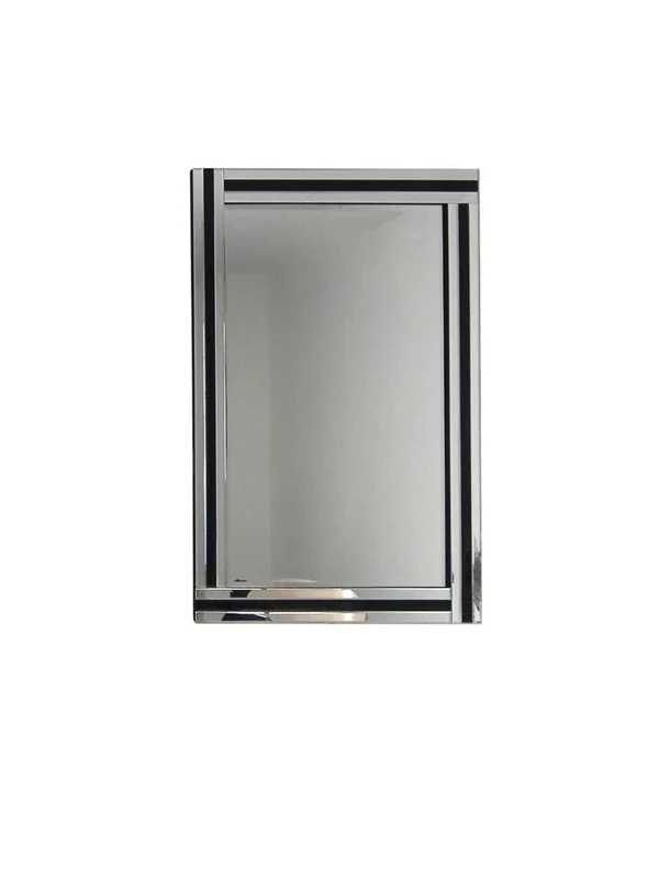 Milton Manor Black And Mirror Triple Bevelled Wall Mirror 3Ft3 X 2Ft3 (70cmx100cm)