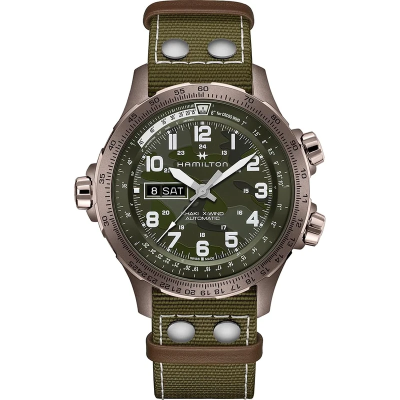 Hamilton Men Analogue Automatic Watch Khaki Aviation X-Wind Swiss Made
