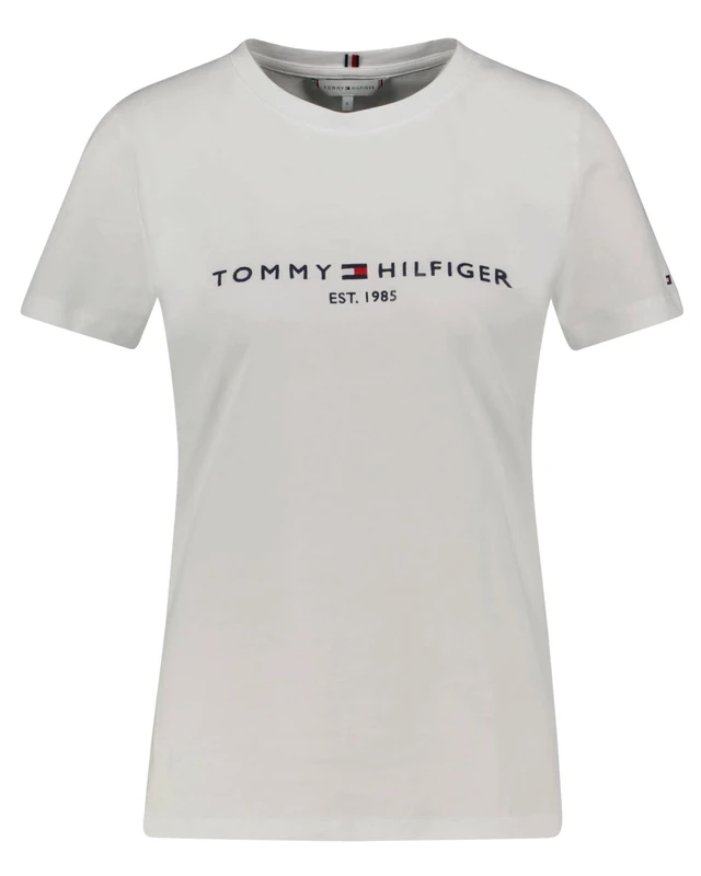 Tommy Hilfiger Women’s Short Sleeve Round Neck Heritage T-Shirt, White (White), L