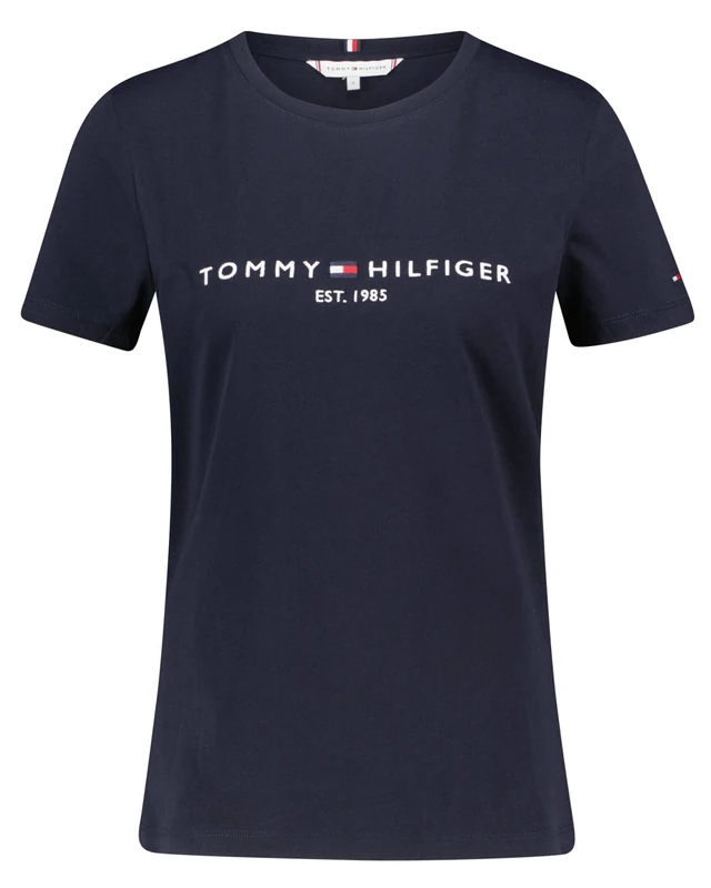 Tommy Hilfiger Women’s Short Sleeve Round Neck Heritage T-Shirt, Blue (Desert Sky), L - Image 1