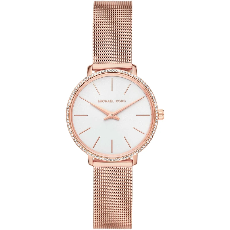 Michael Kors Women's Watch Pyper, 32 mm case Size, Two Hand Movement, Stainless Steel Mesh Strap
