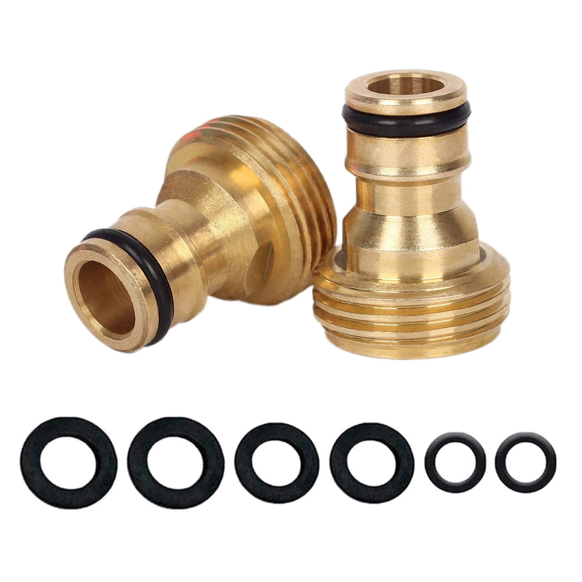 2 Pack Brass Garden Hose Tap Connector,3/4 inch Brass Male Threaded Tap Connector for Hose Pipe,Copper 3/4" BSP Hose Connector Male Watering Fittings for Threaded Faucet Adapter Quick Connector
