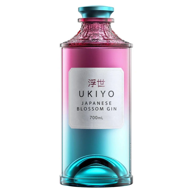 UKIYO Blossom | Japanese | Craft | Gin | Floral | Cherry Blossom, Yuzu and Sakura | Distilled with 5 native Japanese botanicals | 40% ABV | 70 cl