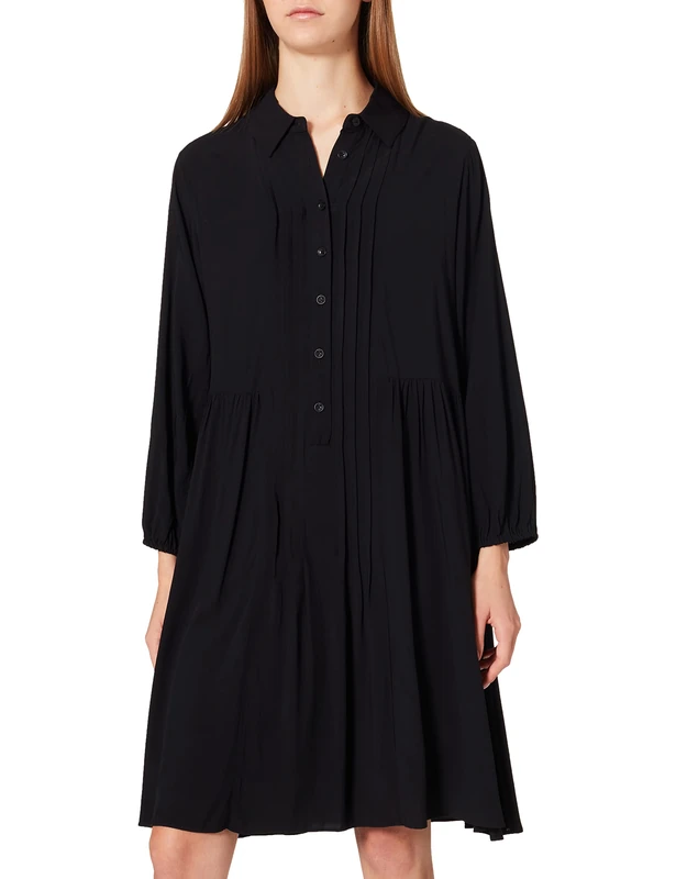 Comma Women's Kleid Kurz Dress, 9999 Black, 34