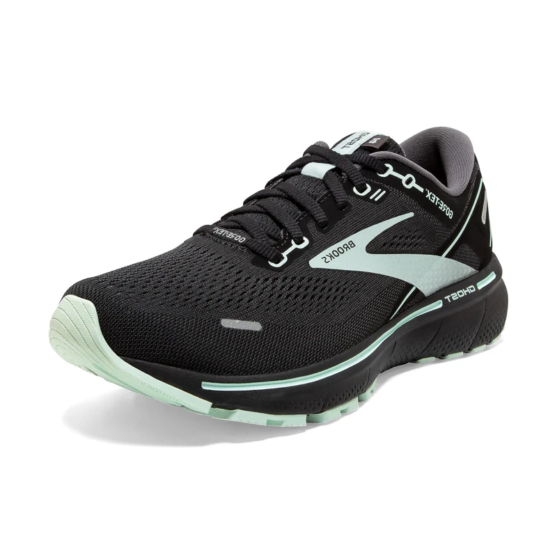 Brooks Ghost 14 GTX Women's Running Shoes, Black/Blackened Pearl/Aqua - 4.5 UK - Image 1