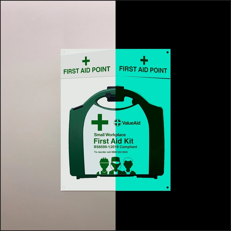 Glow in The Dark FA Point & Value Aid Small BS8599-1 Compliant FA Kit