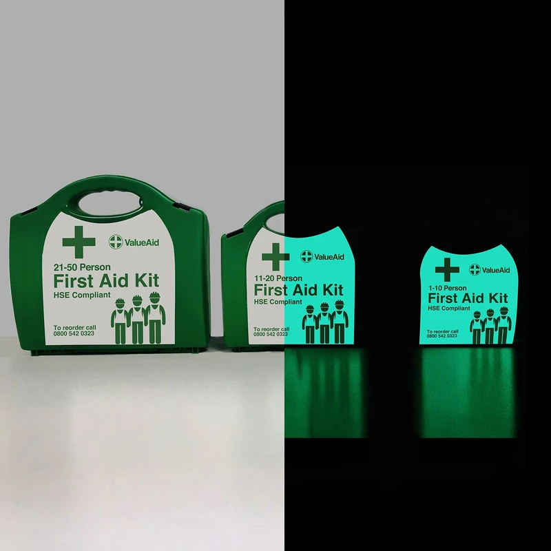 Glow in The Dark Value Aid First Aid Kit 11-20 HSE Compliant Kit, Green