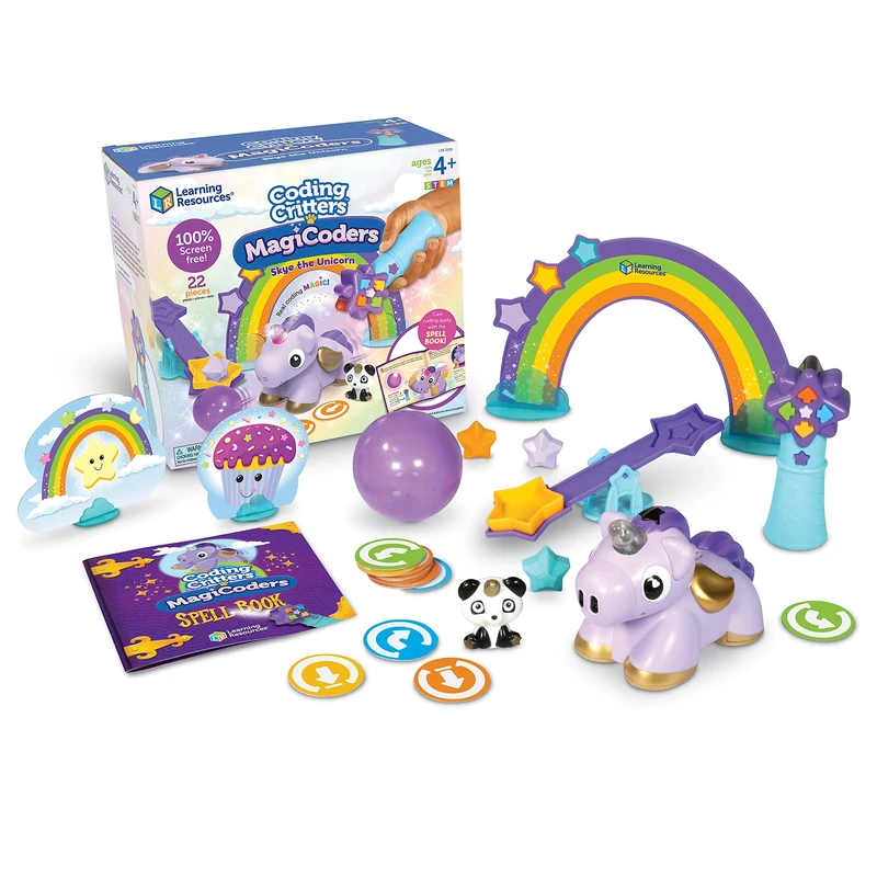 Learning Resources Coding Critters MagiCoders Skye The Unicorn Coding Robot Toy STEM Play Remote Control Toys Gifts for 4 5 6 7 Year Old Kids Boys & Girls