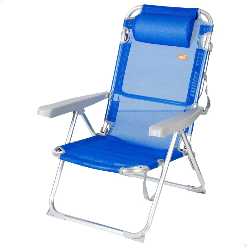AKTIVE 62635 - High Folding Chair Multi-Position Aluminium - Blue
