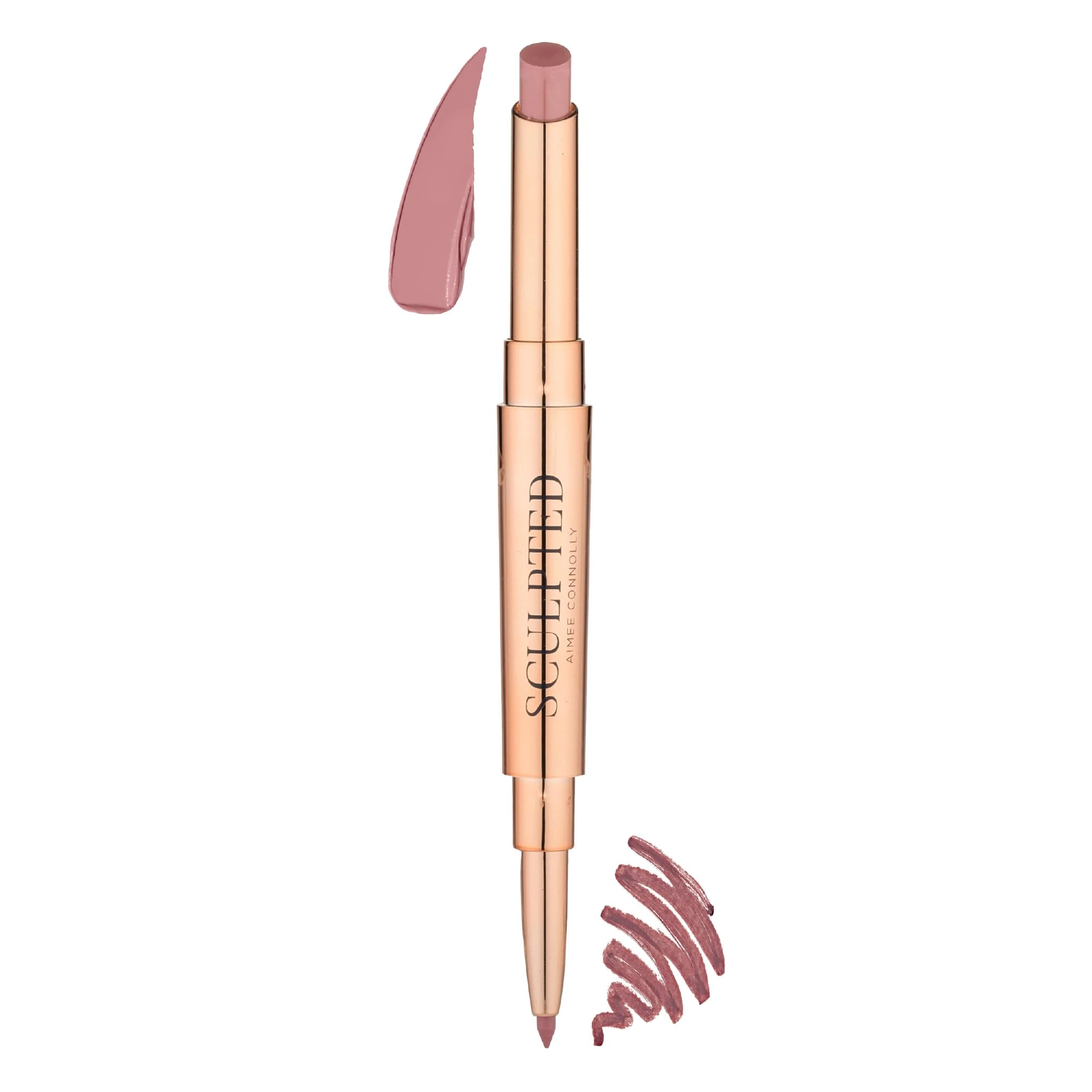 Lip Duo 2-in-1 Lipstick & Liner from Sculpted by Aimee (Naked) - Travel-Friendly, Double-Ended Lip Duo to Sculpt, Shape & Colour Lips