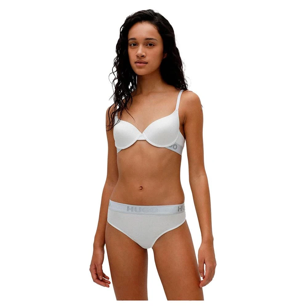 HUGO Women's Thong Sporty Logo String, White100, XS