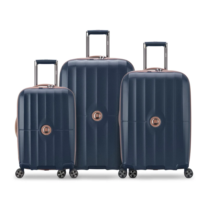 DELSEY PARIS St. Tropez Hardside Expandable Luggage with Spinner Wheels, Navy, Checked-Medium 24 Inch, St. Tropez Hardside Expandable Luggage with Spinner Wheels