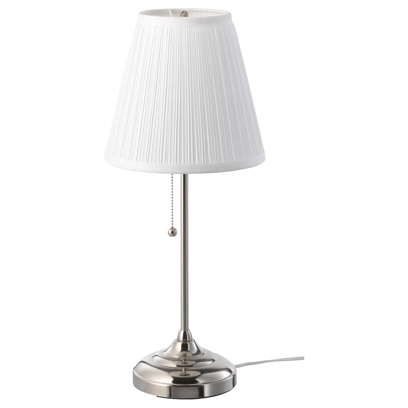 Ikea 2 x Table lamp, nickel-plated, white