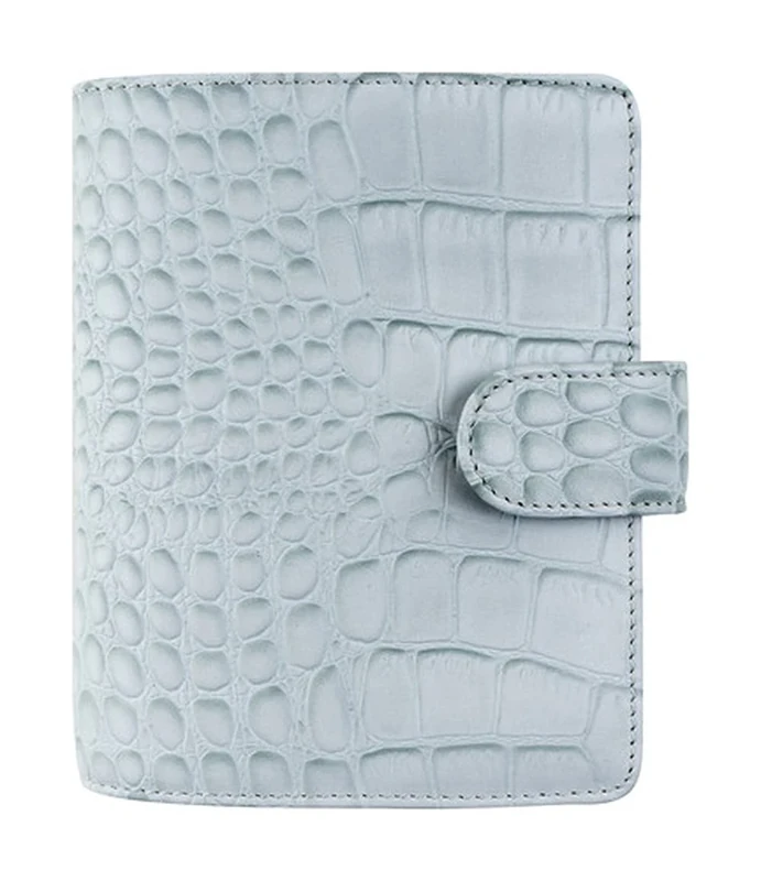 Filofax Pocket Classic Croc organiser - Silver Mist