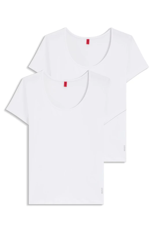 HUGO Women's Twin T-Shirt RN T-Shirt, White100, S