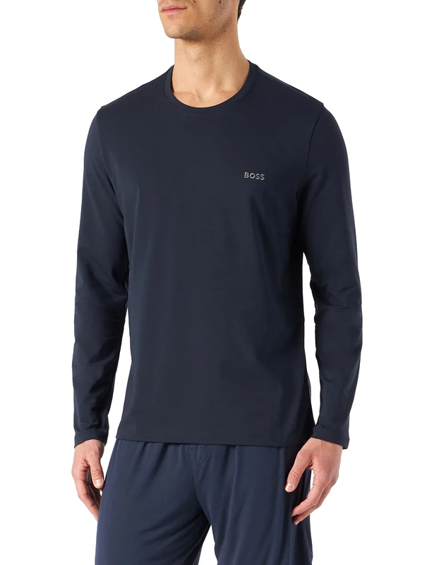 BOSS Men's Mix&Match LS-Shirt R Long Sleeve Top, Dark Blue403, L