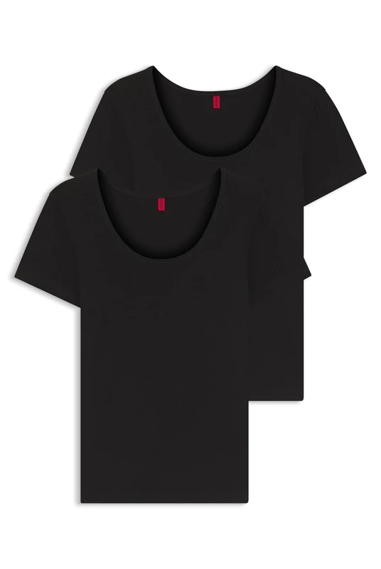 HUGO Women's Twin T-Shirt RN T-Shirt, Black1, M