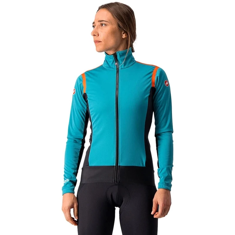 CASTELLI 4520554-324 ALPHA RoS 2 W L. JKT Jacket Women's Teal Blue/Black-Fiery Red XS