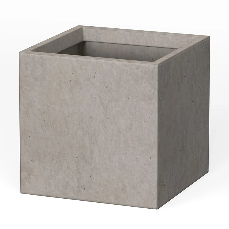 Kante Lightweight Modern Square, Elegant Handmade Garden Planter Pot for Indoor Outdoor Use, Concrete, Weathered Gray, 10" x 10" x 10"