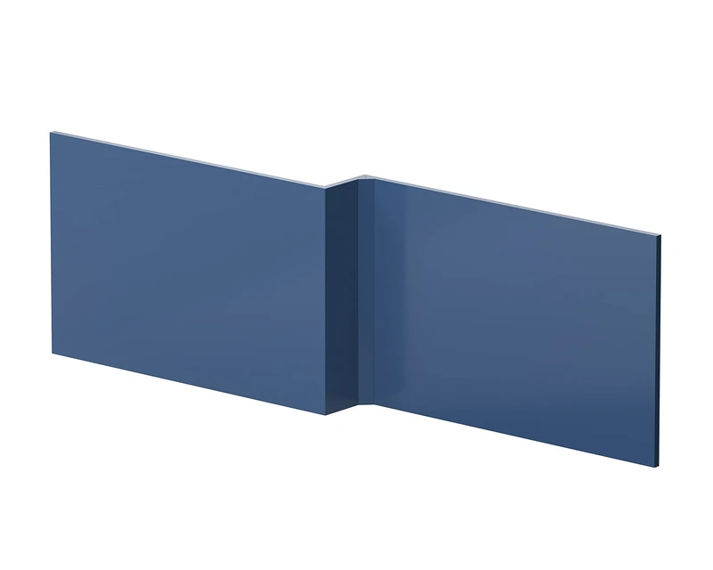nuie MOF373 Blocks | Modern Bathroom L Shaped Square Shower Bath Front Panel, 1700mm, Satin Blue
